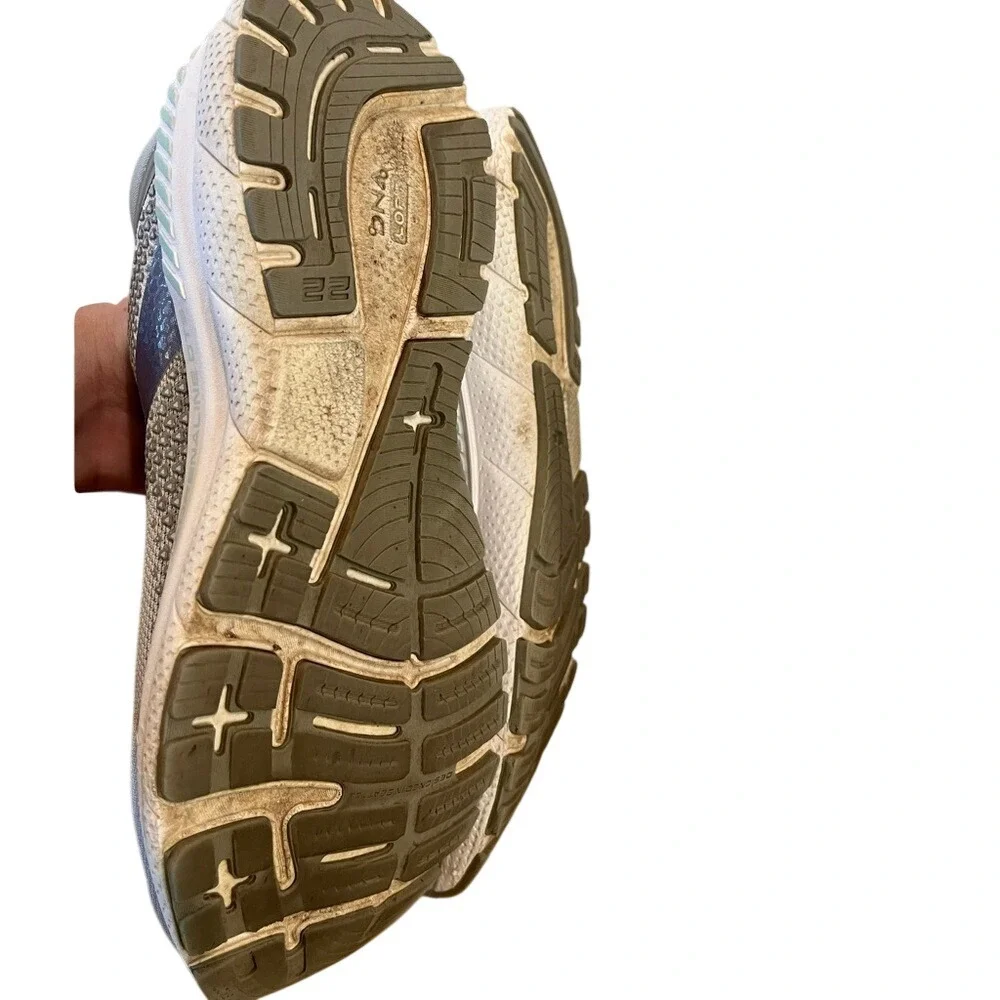 Brooks Adrenaline GTS 22 Womens Grey‎ Blue Running Shoes Sneakers GuideRails